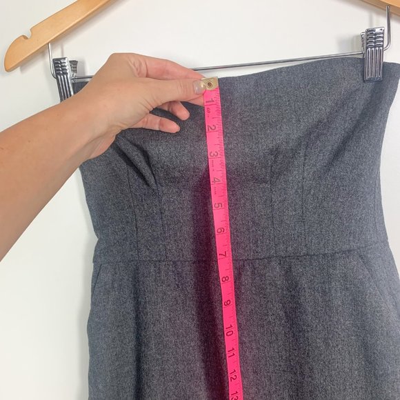 Club Monaco strapless wool blend sheath dress grey - Picture 12 of 13